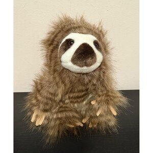Aurora World Brown & White Plush Sloth Stuffed Animal 2018 Furry Hair